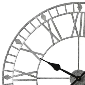 EOS - Skeleton Wall Clock with Roman Numerals - 80x80cm - (Grey)