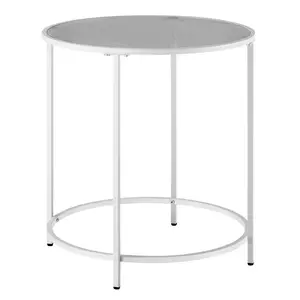 Deckland Side Table Pearl White / Slate Grey