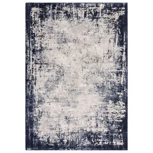 Navy Abstract Luxurious Modern Easy To Clean Rug For Dining Room Bedroom & Living Room-160cm X 230cm