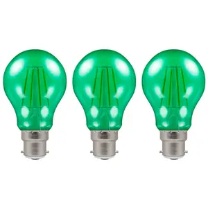 Crompton Lamps LED GLS 4.5W B22 Harlequin IP65 Green Translucent (3 Pack)