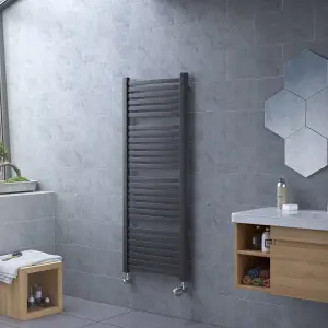 Ximax K4 Anthracite 2063BTU Vertical Towel radiator (W)580mm x (H)1215mm