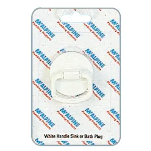 McAlpine CARD-9 White Handle Sink Or Bath Plug - WP2H