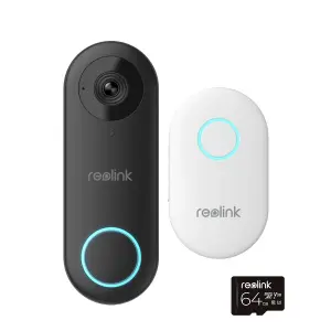 Reolink 2K+ WiFi Smart AI detection, custom motion zone Doorbell & Chime + 64GB MicroSD card