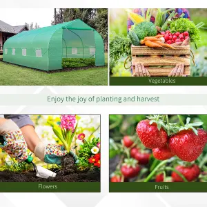 Outsunny 6 x 3M Walk in Polytunnel Greenhouse Large Outdoor Grow House w/ Door