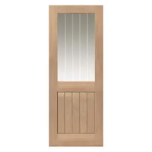 Thames II 1/2 Light Oak Internal Door - Unfinished