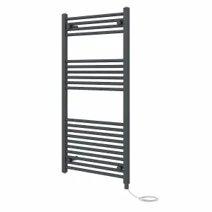 Rinse Bathrooms 600W Electric Heated Warming Towel Rail Bathroom Radiator Anthracite - 1200x600mm