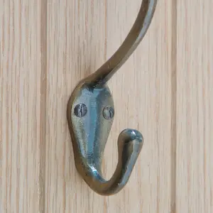 Hammer & Tongs - Narrow Hat & Coat Hook - W30mm x H140mm - Brass