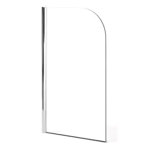 Heritage Corner curved 1 panel Clear glass Chrome effect frame Bath screen, (W) 780mm (H) 1400mm