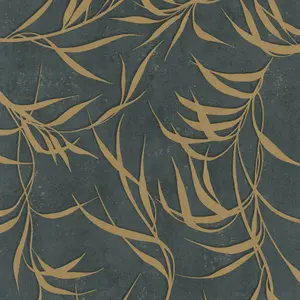 Galerie New Design Book Metallic Black/Gold Leaf Wallpaper Roll