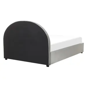 Velvet EU Double Size Ottoman Bed Grey VAUCLUSE