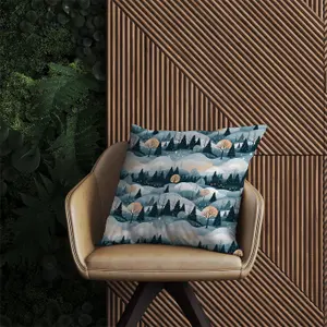 Dreamy Snowy Christmas Scene Outdoor Cushion 60cm x 60cm