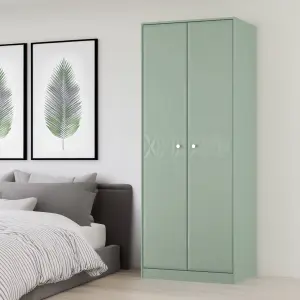 San Jose Ready assembled Contemporary Green Tall Double Wardrobe (H)1960mm (W)740mm (D)520mm