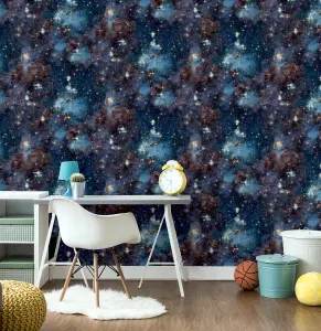 Stardust Charcoal/Blue Wallpaper