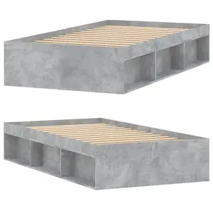 Berkfield Bed Frame Concrete Grey 90x190 cm