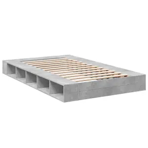 Berkfield Bed Frame without Mattress Concrete Grey 135x190 cm Double