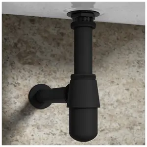 Matt Black Adjustable Bottle Trap Waste for Basin Sink and Extension Pipe Tube