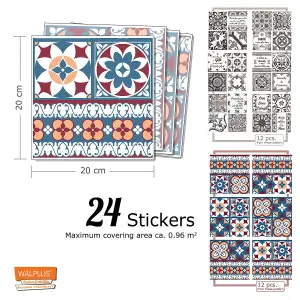 Walplus English Retro Combo Mix Tile Stickers