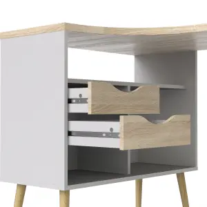 OSLO DESK WITH 2 DRAWERS WHITE OAK