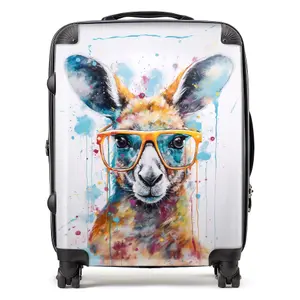 Splashart Kangaroo In Glasses Suitcase - Large