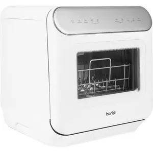 Compact White Mini Dishwasher - 3 Place Settings for Efficient Cleaning