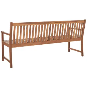 Garden Bench with Cushion VIVARA Certified Acacia Wood Dark Red