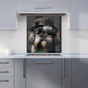 Lhasa Apso Dog Splashart Premium Glass Kitchen Splashback W900mm x H650mm