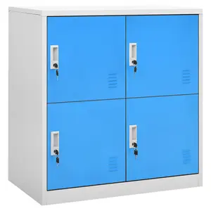 Berkfield Locker Cabinet Light Grey and Blue 90x45x92.5 cm Steel