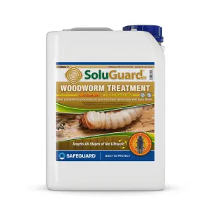 Soluguard Woodworm Treatment (1x5L Clear & Sprayer) Ready for Use & Pump Action Pressure Sprayer.