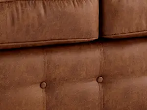 Oakland Suede Leather 2C2 Corner Sofa Tan Brown