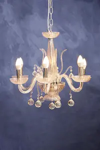 Interiors by Premier Murano 6 Bulb Clear Crystal Chandelier