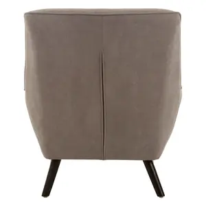 Interior by Premier Versatile Grey Curved Chair, Highback Velvet Buttoned Chair, Lightweight Velvet High-back Dining Chair