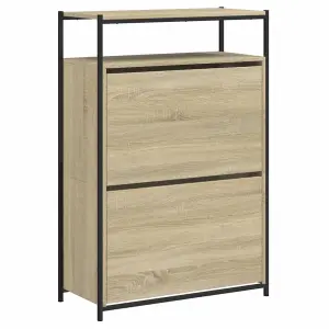 Berkfield Shoe Cabinet Sonoma Oak 75x34x112 cm Engineered Wood