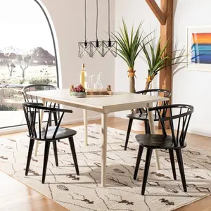 Baek Solid Wood Dining Chair (Set of 2) Black