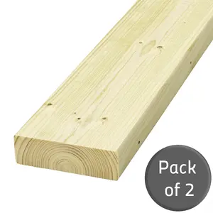 6x2 Inch Treated Timber (C16) 44x145mm (L)900mm - Pack of 2