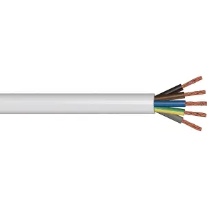 0.75mm 5 Core 3095Y (H05V2V2-F) Round Heat Resistant Flexible Cable flex Heating Control   SOLD PER MTR