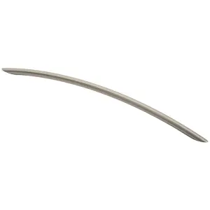 Curved Bow Cabinet Pull Handle 338 x 10mm 288mm Fixing Centres Satin Nickel