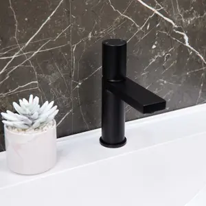 Flode Limingen Mono Basin Mixer Tap Matt Black