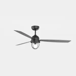 Luminosa Mariner LED Ceiling Fan Black, With E27 Lamp