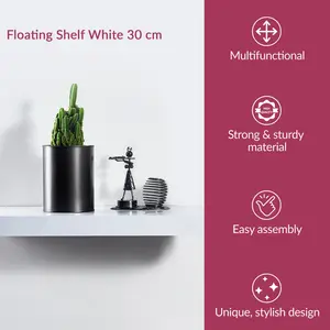 Balwinder Floating Shelf White / 3.8cm H x 30cm W x 23.5cm D