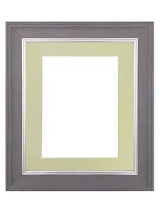 Scandi Slate Grey Frame with Light Grey Mount for Image Size 4.5 x 2.5 Inch