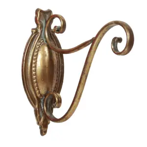 Ornate Gold Baroque Wall Bracket Outdoor Basket Hanger Garden Hanging Basket Bracket