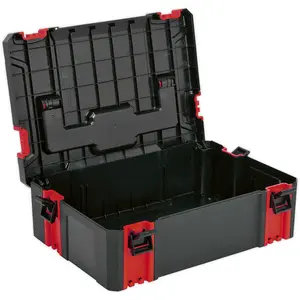 Versatile 445x310x150mm Stackable Tool Box - Portable Red ABS Storage Solution