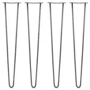 4 x Hairpin Leg - 28 - Unfinished - 2 Prong - 10m