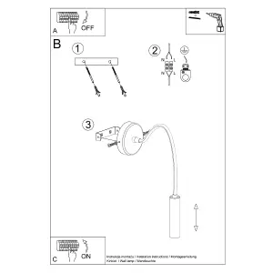 Axil Steel Black 1 Light Classic Wall Light