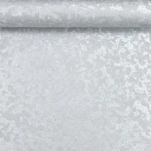 Silver Metallic Textured Wallpaper Plain Sequin Effect Heavy Weight Thick Vinyl