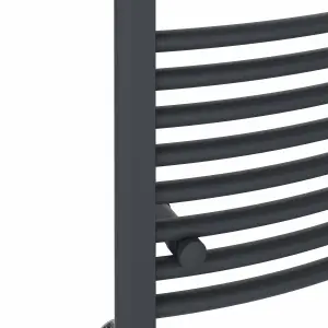 Right Radiators 1400x500 mm Curved Heated Towel Rail Radiator Bathroom Ladder Warmer Anthracite