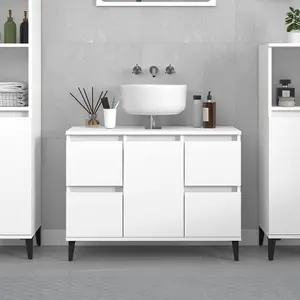 Berkfield Sink Cabinet White 80x33x60 cm Engineered Wood