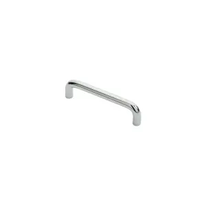 4x Round D Bar Cabinet Pull Handle 106 x 10mm 96mm Fixing Centres Chrome