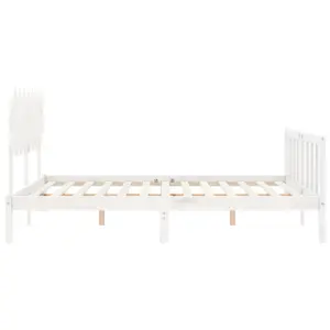 Berkfield Bed Frame with Headboard White 160x200 cm Solid Wood