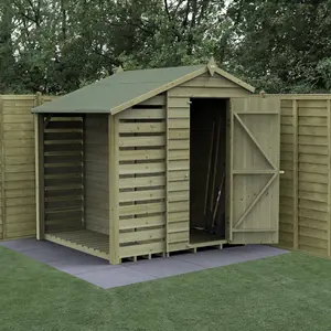 4LIFE Apex Shed 4x6 - Single Door - No Windows -  With Lean-To